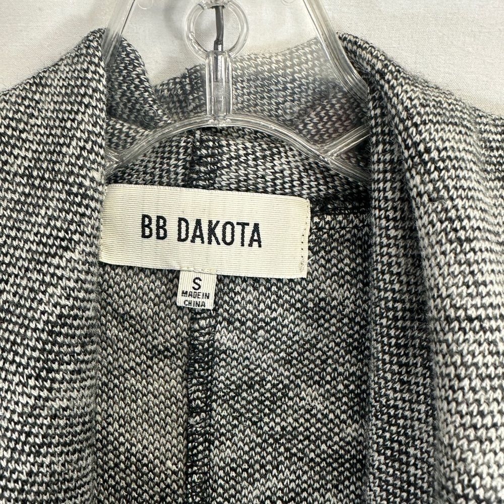 BB Dakota Cardigan Revolve Sonata Jacket Plaid Black White open front draped S - Picture 2 of 7